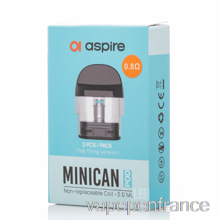 Aspire Minican Dosettes De Remplacement 3 Ml Rechargeables Minican Pods Stylo Vape